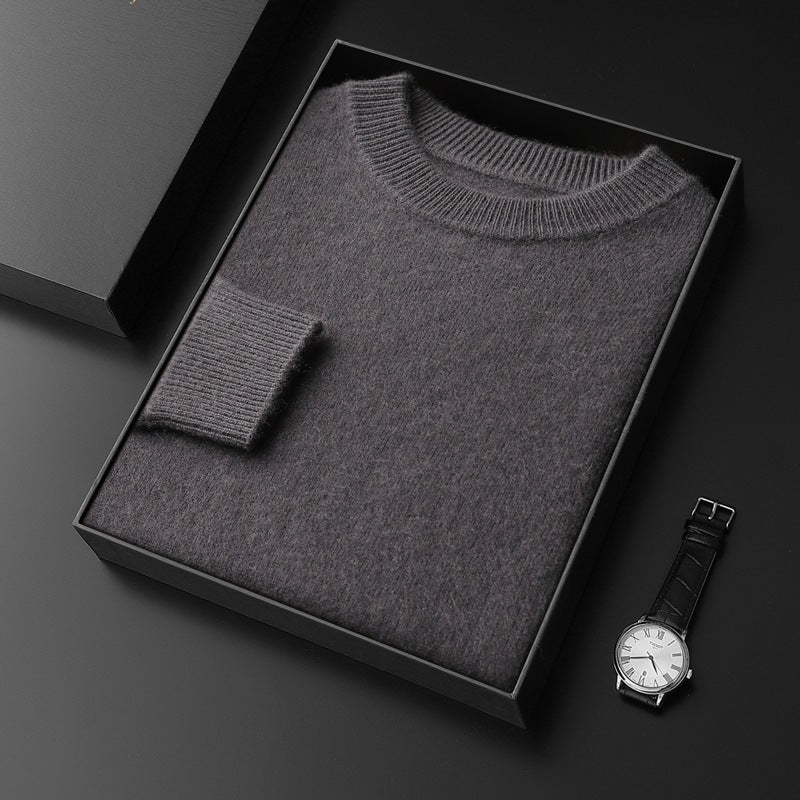 Herren Rundhals-Pullover im Kaschmir‑Look mit extraweichem Flor und Geschenkbox Drune
