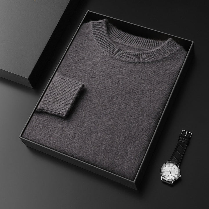 Herren Rundhals-Pullover im Kaschmir‑Look mit extraweichem Flor und Geschenkbox Drune