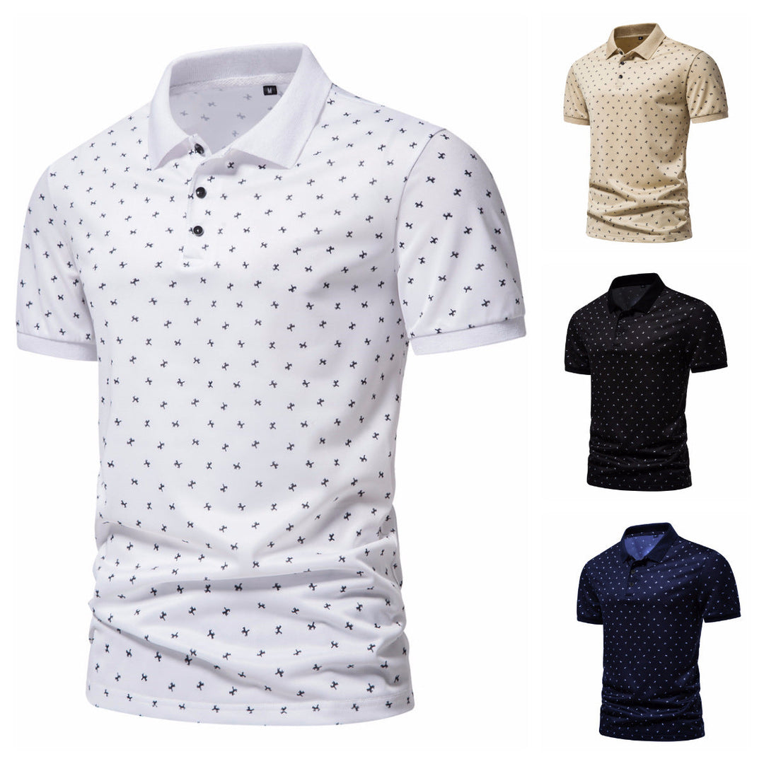 Herren Poloshirt mit modernem Muster und atmungsaktiven Eigenschaften Drune