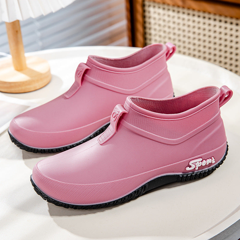 Damen Wasserdichte Ankle-Gummischuhe mit elastischem Schaft und griffiger Laufsohle Drune