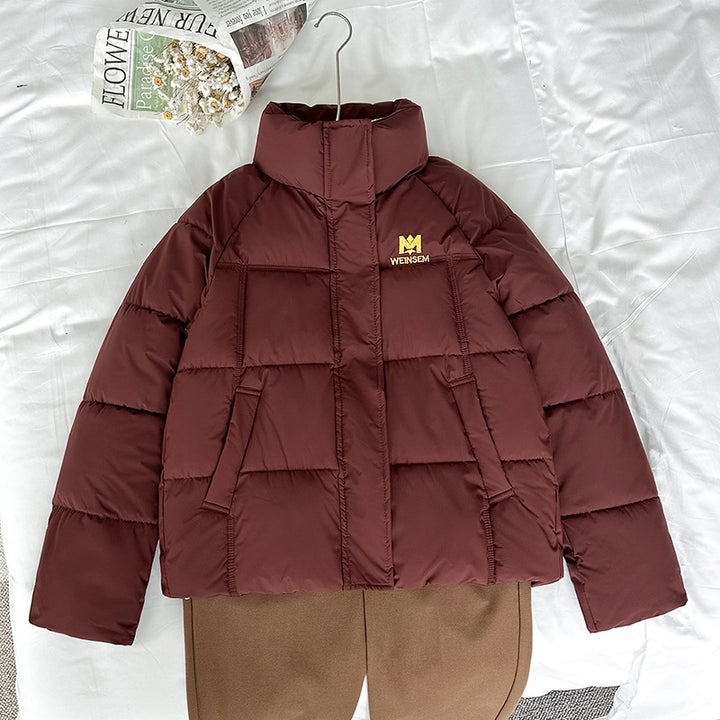 Damen nan kompakte Kurz-Steppjacke mit hochschließendem Stehkragen und schrägeingriff Taschen Drune