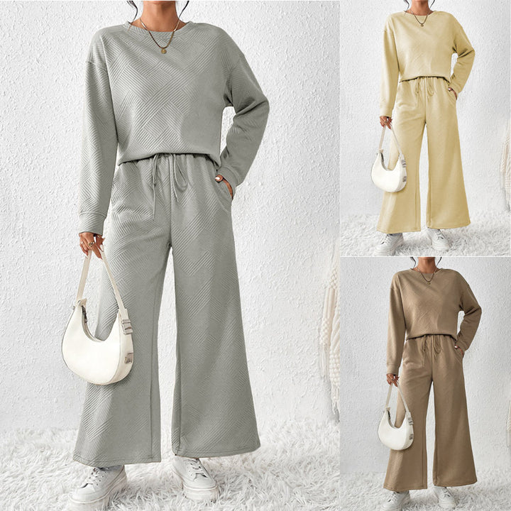 Damen gemütliches Lounge-Set mit strukturiertem Muster Drune