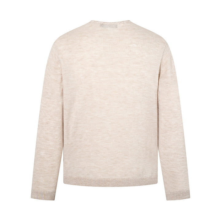 Herren Feinstrickpullover mit Rundhalsausschnitt, lockerer Passform und geripptem Saum Drune