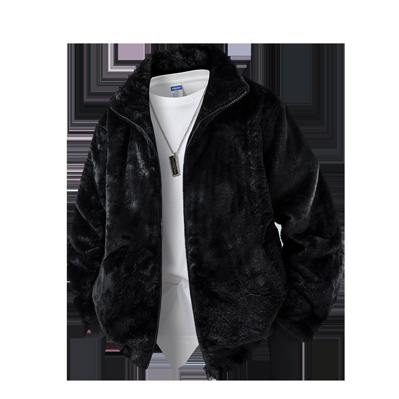 Herren Fleecejacke mit hohem Kragen und elastischem Bund Drune