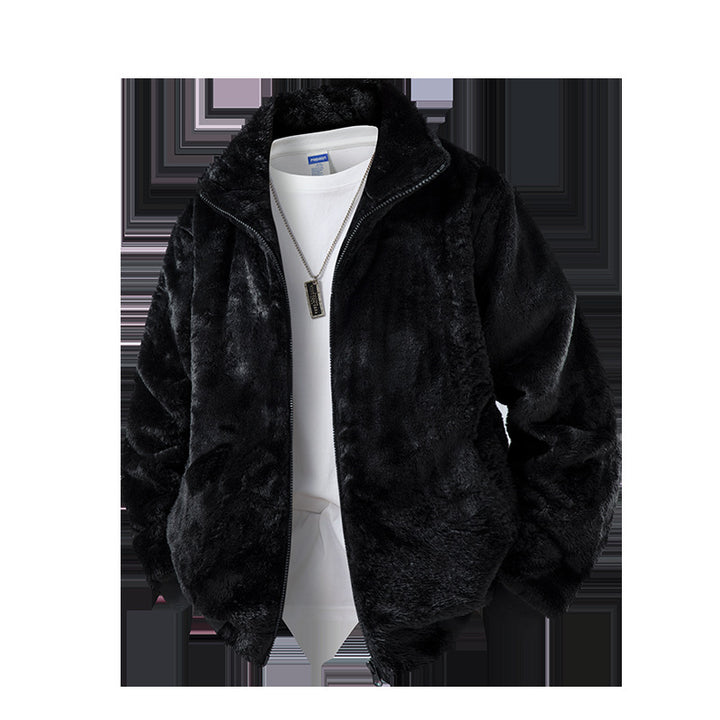 Herren Fleecejacke mit hohem Kragen und elastischem Bund Drune