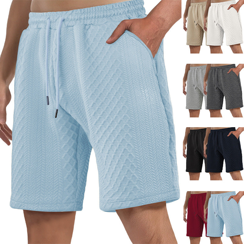 Herren nan strukturierte Lounge-Shorts mit Elastikbund Tunnelzug und seitlichen Eingrifftaschen Drune
