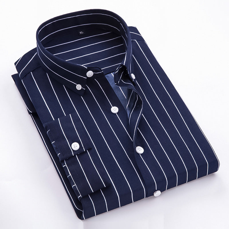 Herren nan gestreiftes Businesshemd mit Button-Down-Kragen und taillierter Silhouette Drune