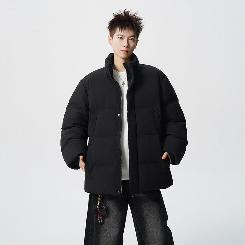 Herren Kurz geschnittene Oversize Steppjacke mit hohem Kragen Drune