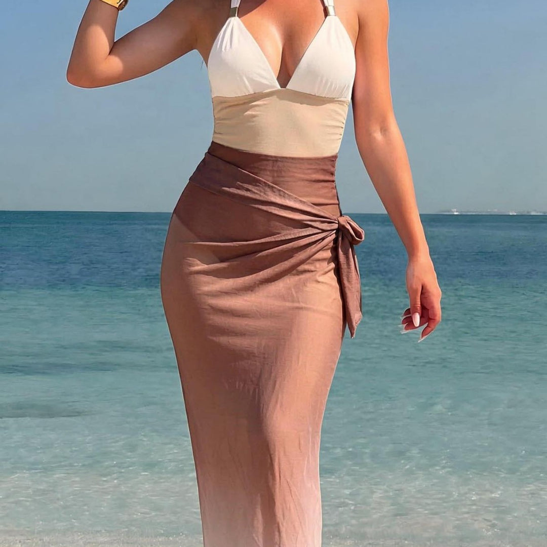 Damen Exklusiver Strand-Midi-Rock mit bindbarem Detail Drune