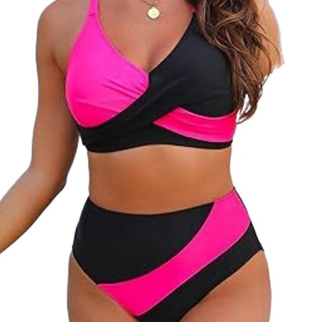 Damen Hoch geschnittener Bikini mit Wickeldesign Drune
