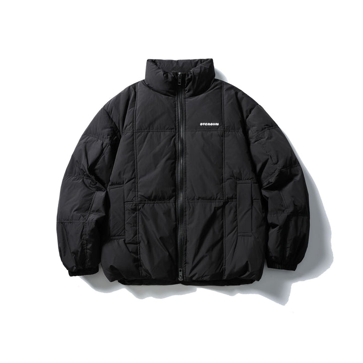 Herren Boxy-Steppjacke mit hohem Standkragen, Karo-Steppung und elastischem Saum Drune