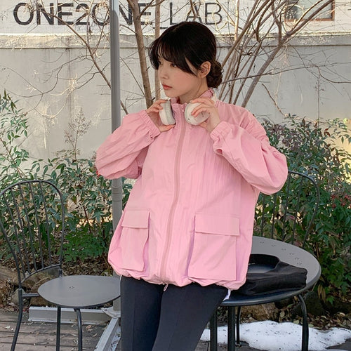 Damen Übergangsjacke mit voluminösen Ärmeln und praktischen Taschen Drune