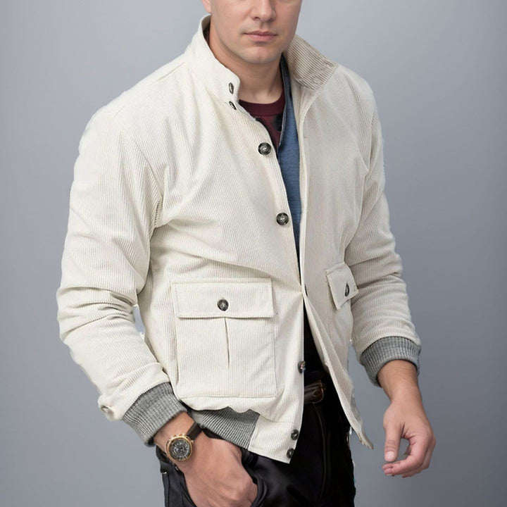 Herren sportliche Cordjacke mit praktischen Taschen und modernem Design Drune