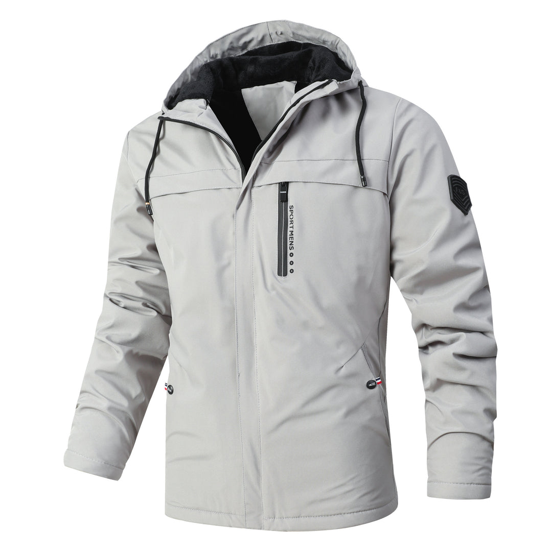 Herren Urbaner Softshell-Parka mit Teddyfleece-Innenfutter, verdecktem Reißverschluss und Brusttasche Drune