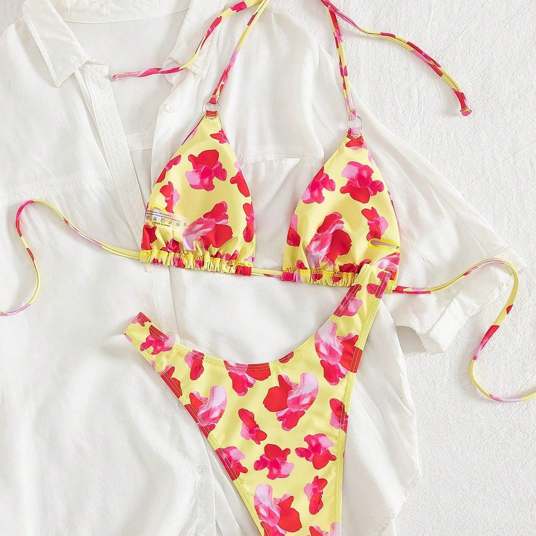 Damen Triangel-Bikini-Set mit floralem Design Drune