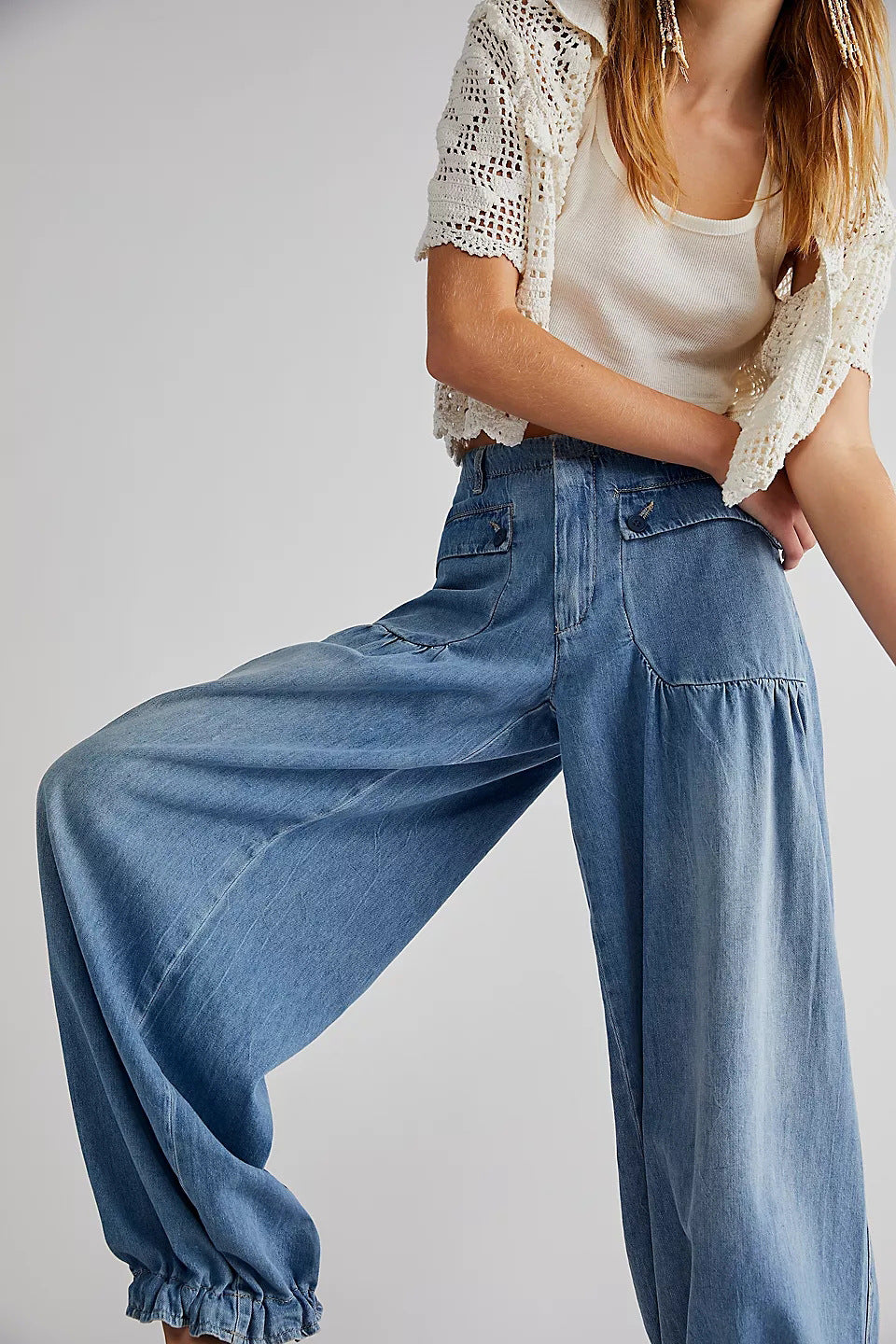 Drune | Taschen Schnürung Ballon Jeans