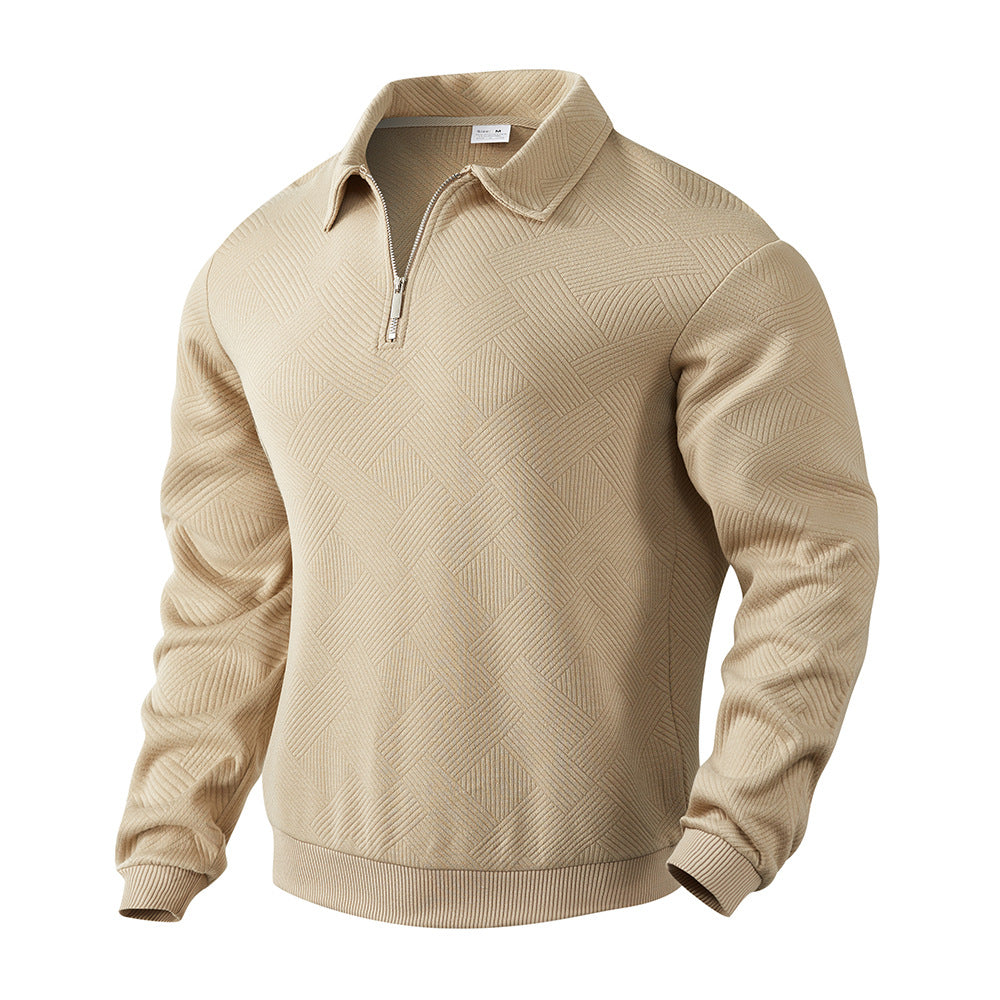 Herren sportlicher Pullover mit modernem Reißverschluss und strukturiertem Design Drune