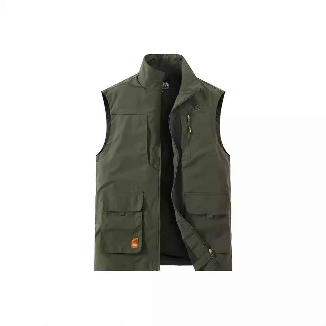 Herren Packbare Funktionsweste mit atmungsaktivem Mesh‑Innenfutter und Mehrfachtaschen Drune