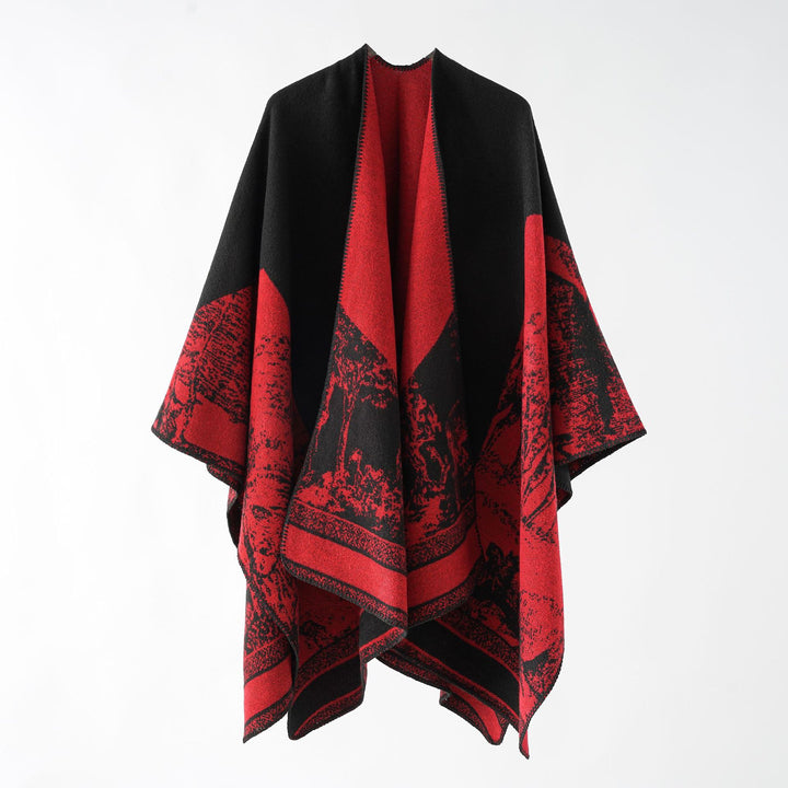 Damen Jacquard-Wollmix-Überwurf mit offenem Kimono-Fall und weichem Griff Drune