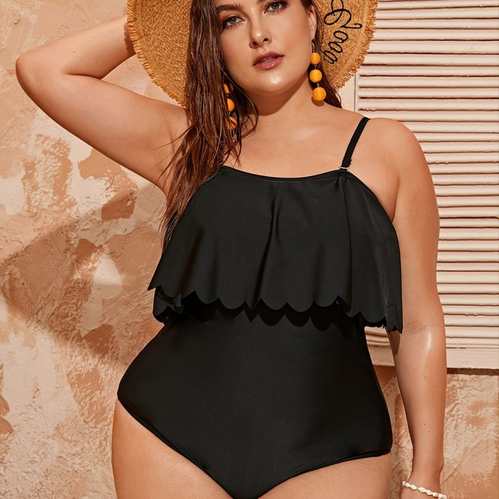 Damen Einteiler Badeanzug mit elegantem Volant-Design Drune
