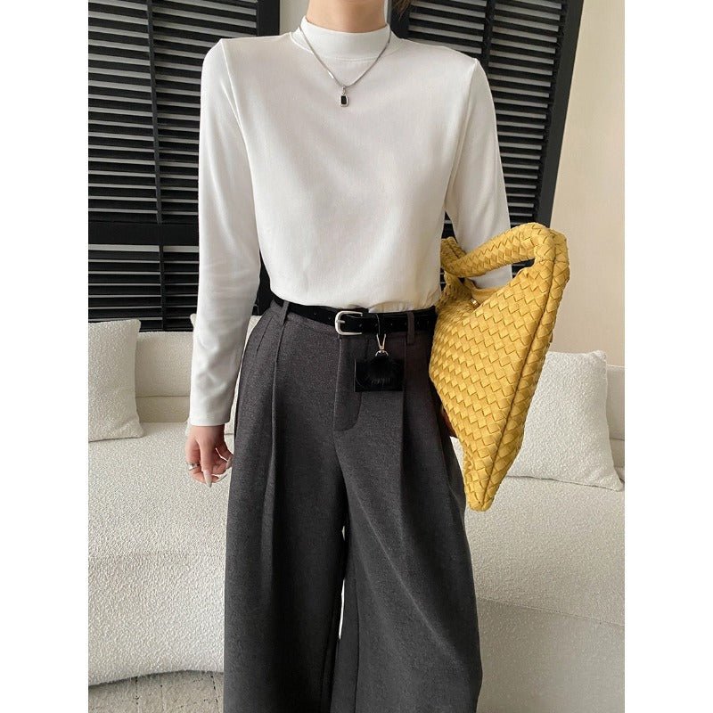 Damen Langarmshirt mit hohem Kragen aus hochwertigem Material Drune
