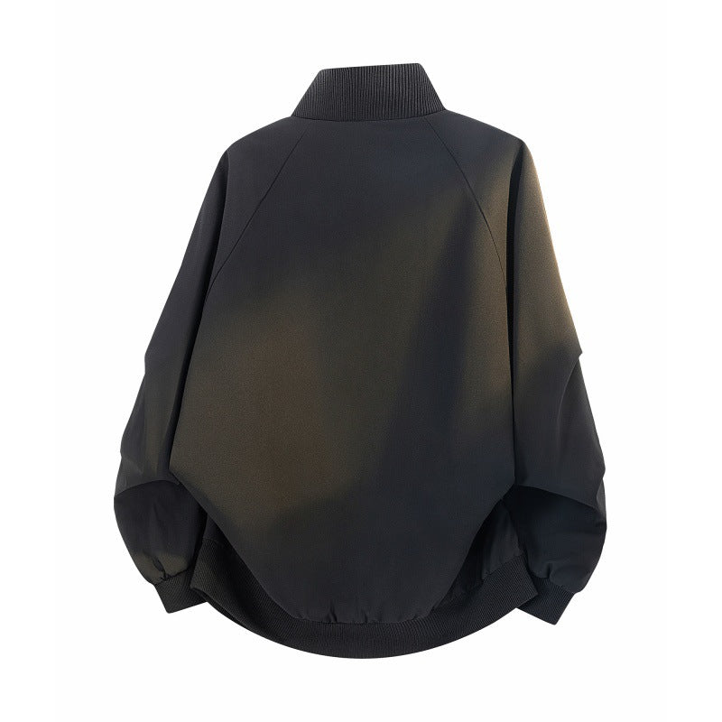 Damen Oversize Harrington-Bomberjacke mit Ballonärmeln, verdecktem Reißverschluss & gerippten Abschlüssen Drune