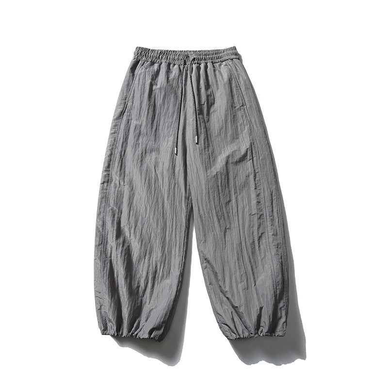 Herren Locker geschnittene Ripstop-Freizeithose mit Camouflage-Muster und elastischem Kordelbund Drune