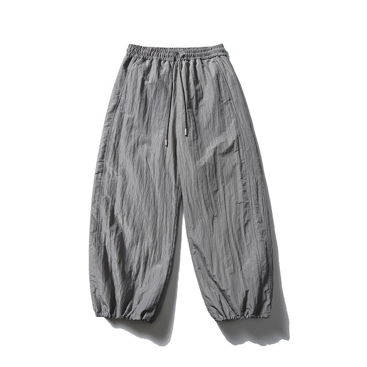 Herren Locker geschnittene Ripstop-Freizeithose mit Camouflage-Muster und elastischem Kordelbund Drune