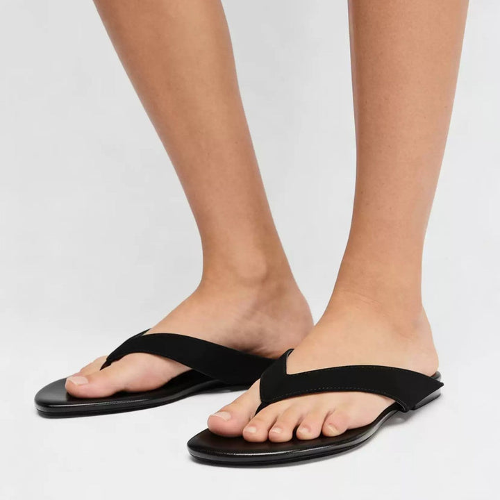 Damen Zehentrenner-Sandalen mit rutschfester Sohle und bequemem Fußbett Drune