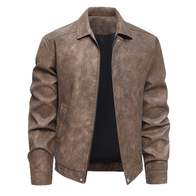 Herren Modische Lederjacke im Vintage-Stil Drune