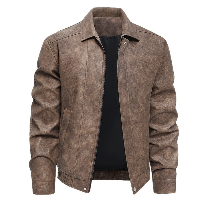 Herren Modische Lederjacke im Vintage-Stil Drune