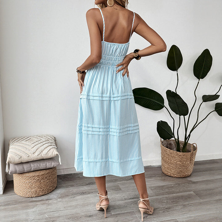 Damen Maxikleid mit verspieltem Design und Jerseystreifen Drune
