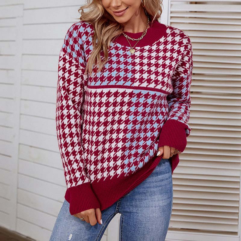 Drune | Geometrischer Strickpullover Mit Trendigem Muster