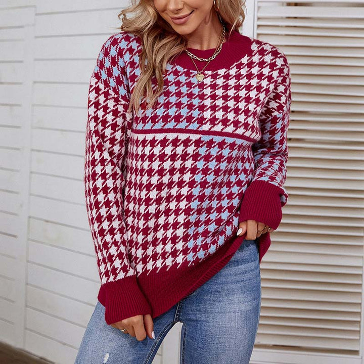 Drune | Geometrischer Strickpullover Mit Trendigem Muster