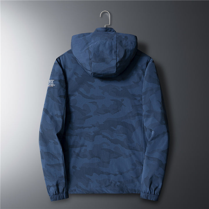 Herren Ultraleichter Softshell-Hoodie mit Tarnmuster, wasserabweisend und atmungsaktivem Meshfutter Drune