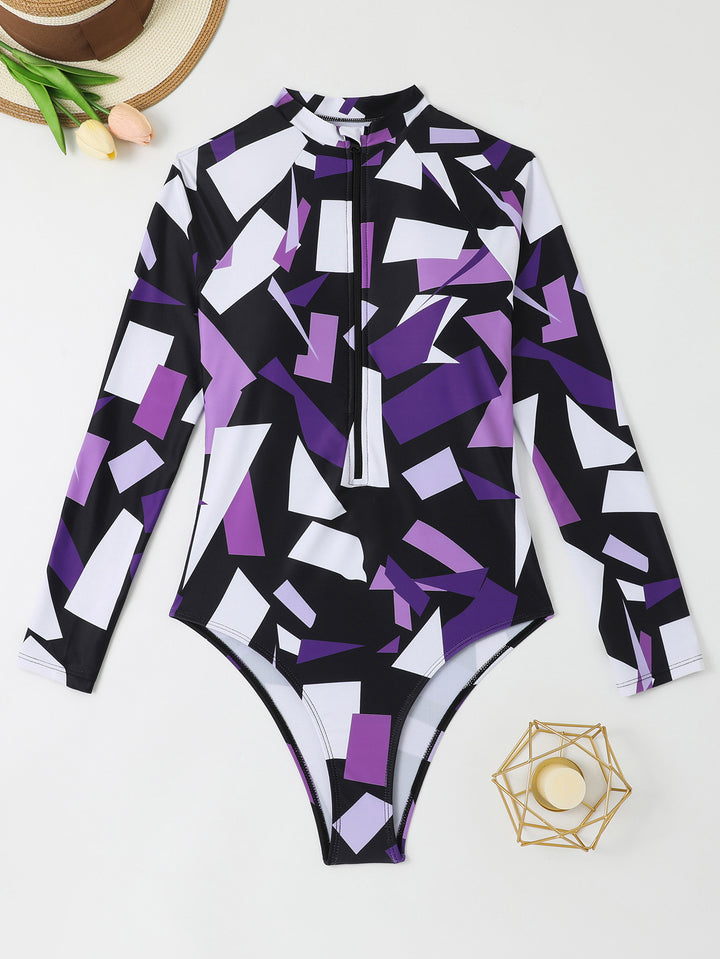 Damen Langarm Surfanzug mit geometrischem Design Drune