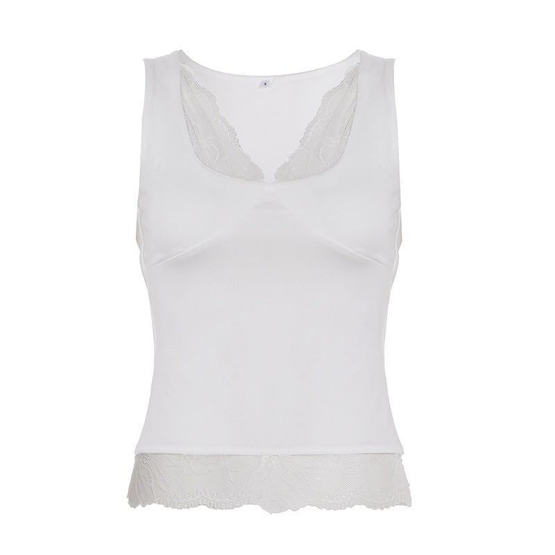 Damen Spitzen-Top mit eleganter Schnittführung Drune