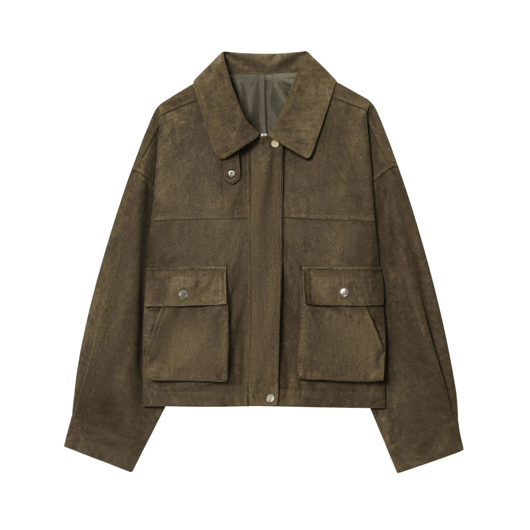 Damen kurz geschnittene Wildlederjacke Drune