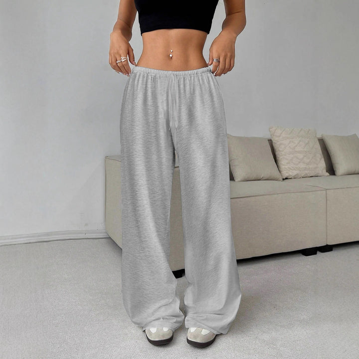 Damen nan weiter Highwaist Palazzo-Jogger mit elastischem Komfortbund, Kordelzug und seitlichen Eingrifftaschen Drune