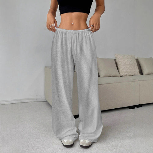 Damen nan weiter Highwaist Palazzo-Jogger mit elastischem Komfortbund, Kordelzug und seitlichen Eingrifftaschen Drune