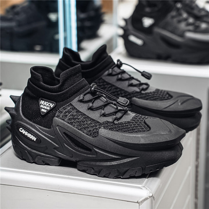 Unisex futuristische Chunky-Sneaker mit gestricktem Schaft, skulpturierter EVA-Sohle und Schnellzugverschluss Drune