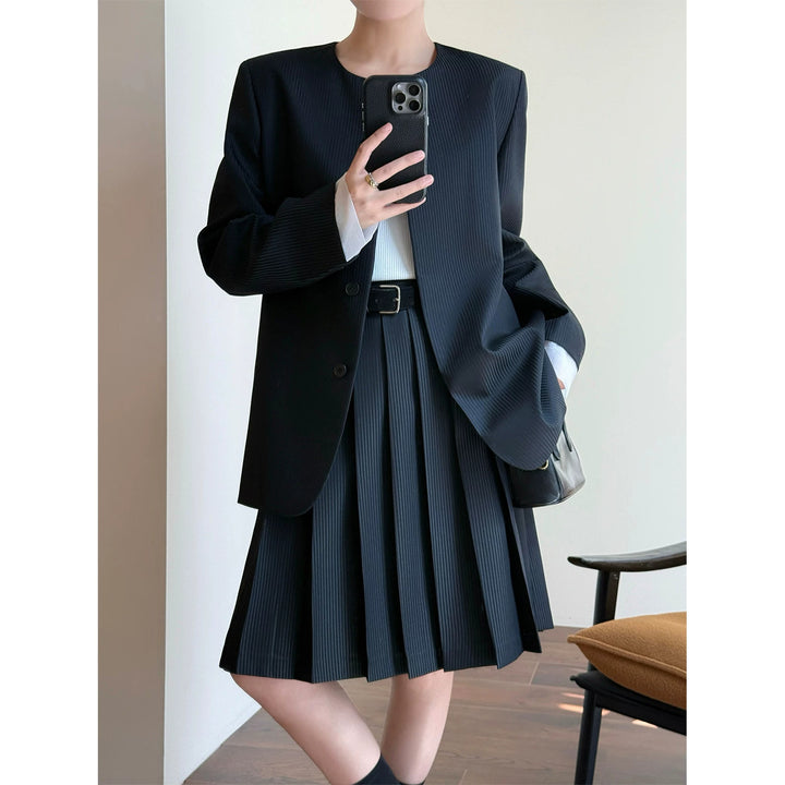 Damen Elegante Plisseejacke Drune