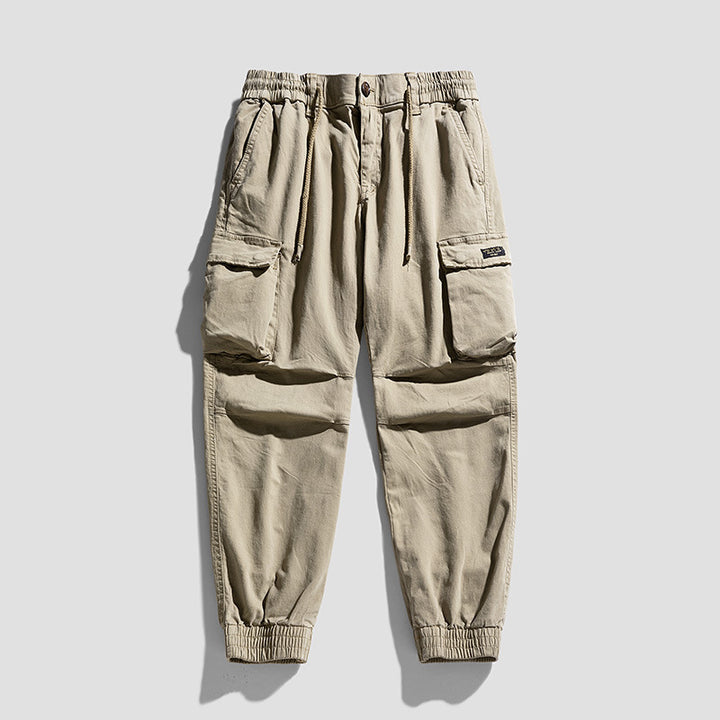 Herren Robuste Cargo-Jogginghose im Utility-Style mit Tunnelzugbund, aufgesetzten Klappentaschen und Kniepaneelen Drune