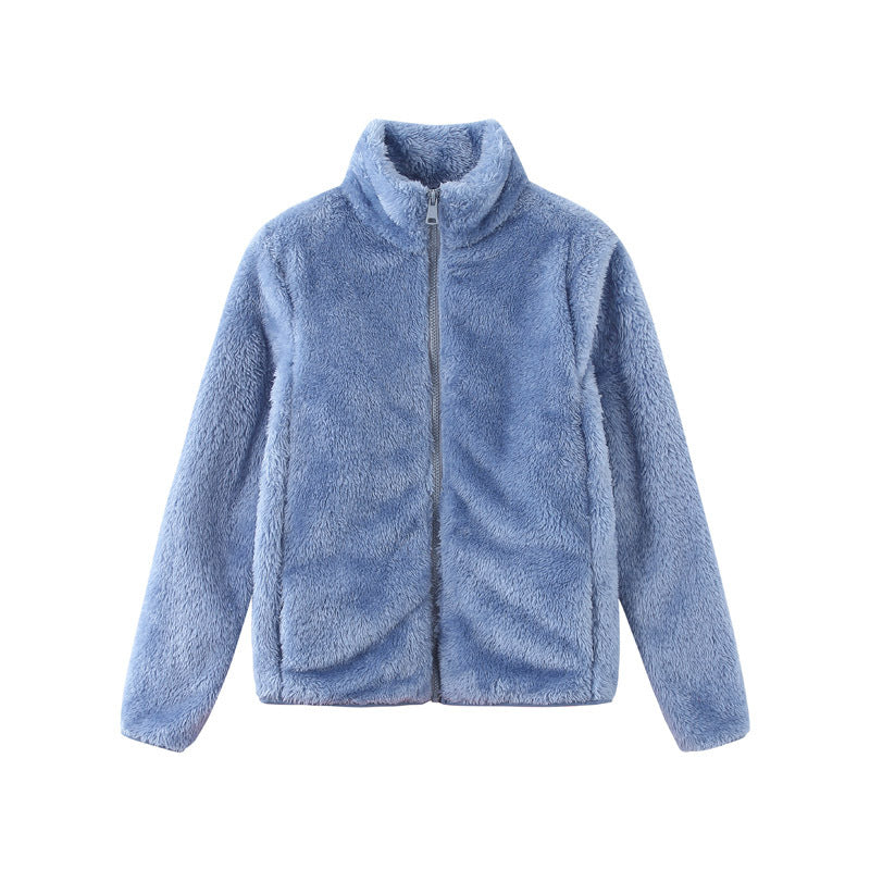 Damen gemütliche Fleecejacke mit hohem Kragen und praktischem Reißverschluss Drune