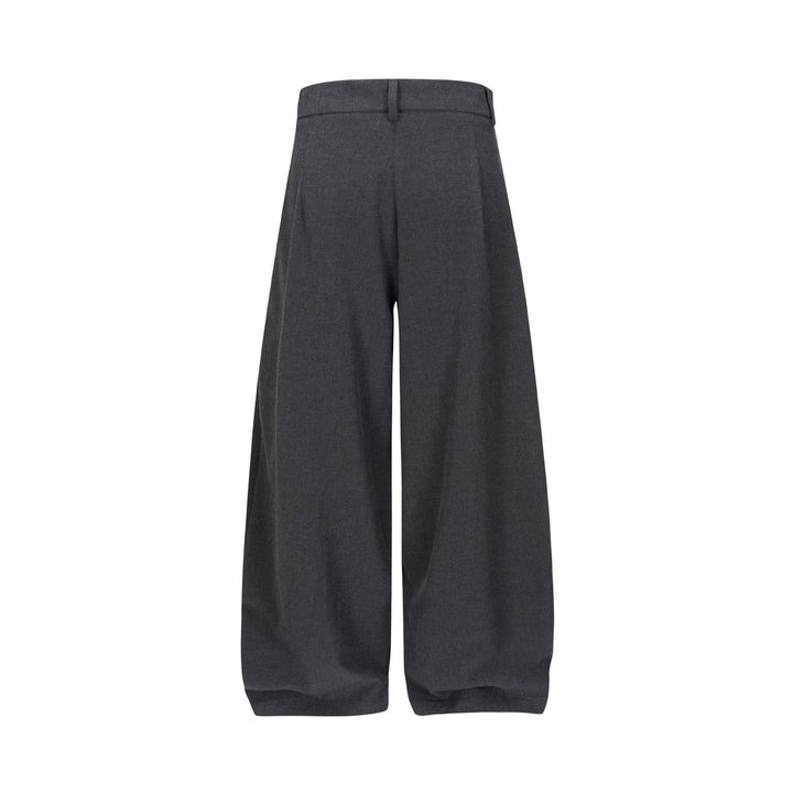 Damen Hochtaillierte weite Plissee-Hose mit Bügelfalte und Gürtelschlaufen Drune