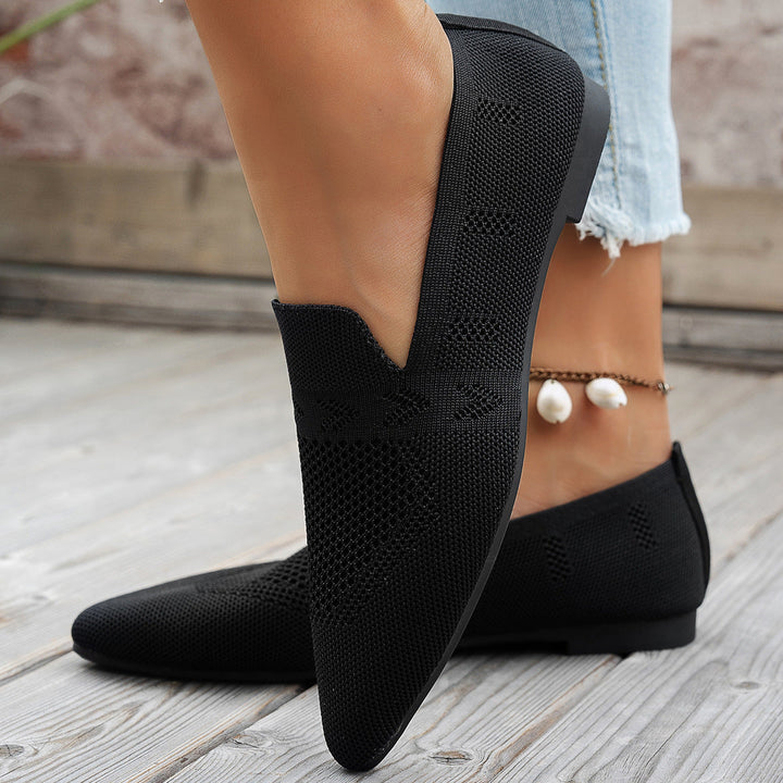 Damen Ballerinas mit kreativem Hahnentrittmuster und flexiblem Fußbett Drune
