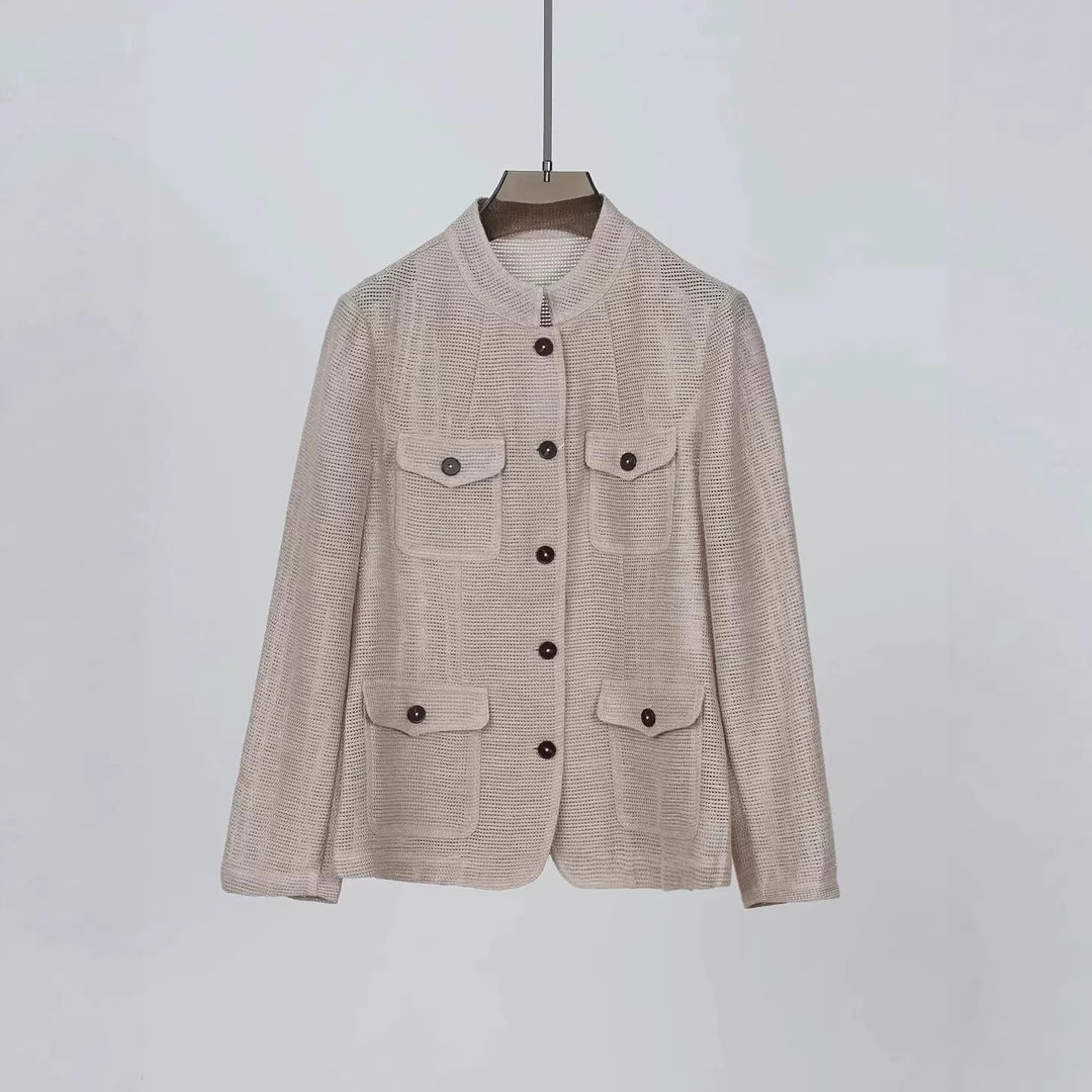 Damen Modische Sommerjacke aus leichtem Gewebe Drune