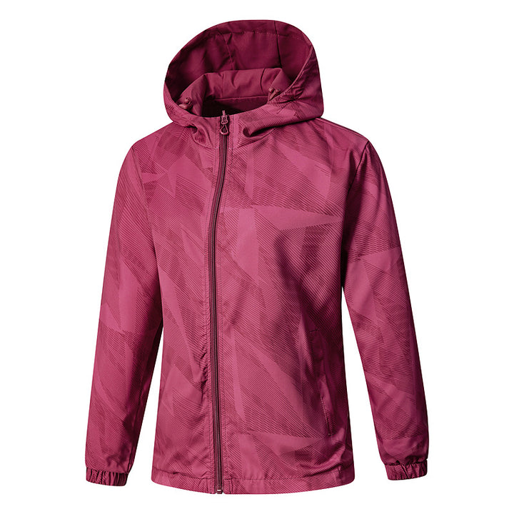 Damen Leichte technische Kapuzenjacke wasserabweisend mit Vollzip und elastischen Bündchen Drune