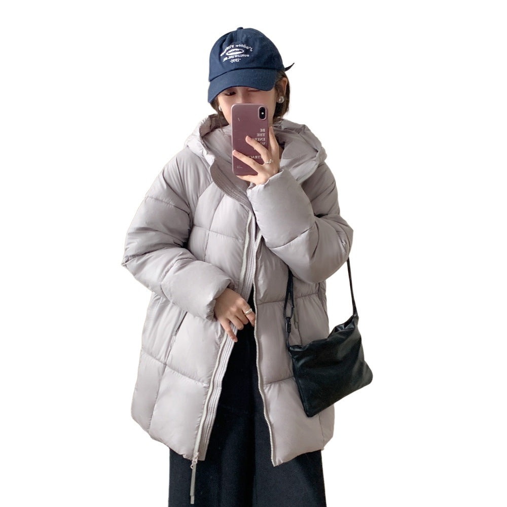 Damen Übergroße Pufferjacke mit Kapuze und praktischen Eingrifftaschen Drune