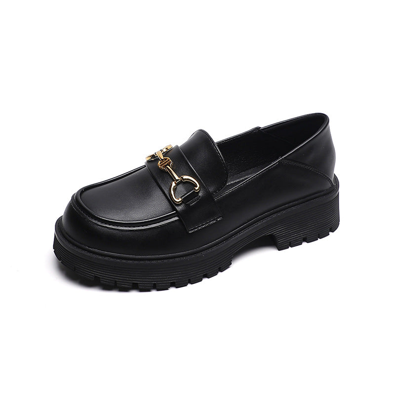 Damen Mokassin-Schuhe mit modischer Schnallenverzierung und robuster Sohle Drune